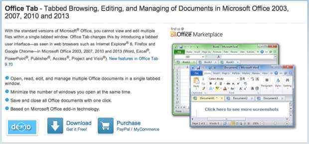 「Office Tab」Microsoft Officeの煩わしい「1つのタスクバーに格納される」を解消するツール!